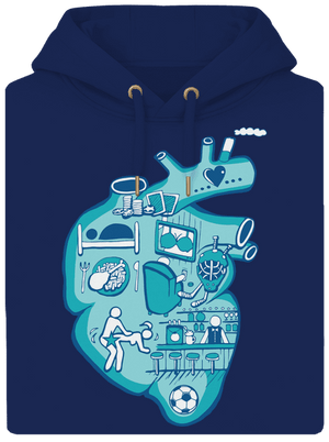 Srdce bije pre unisex mikina premium Navy