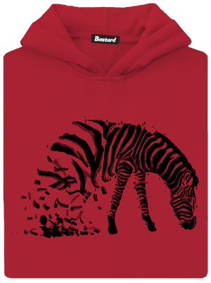 Zebrovaná láska detská mikina klokanka Fire Red