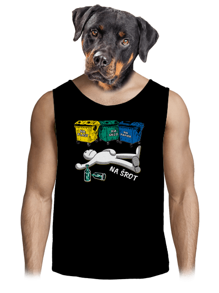 Tříděný odpad pánske tielko Black