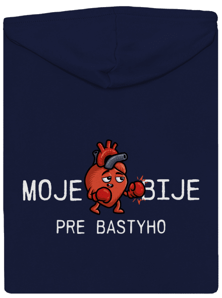 Moje srdce bije pánska mikina na zips Navy