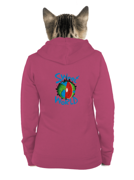 Sweet World dámska mikina na zips Magenta