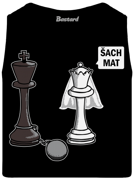 Šach mat pánske tielko Black