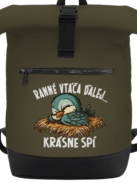 Ranné vtáča spí batoh Military Green