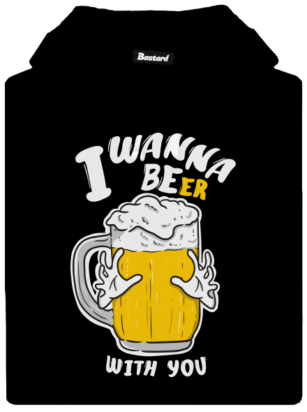 I wanna beer dámska mikina klokanka Black