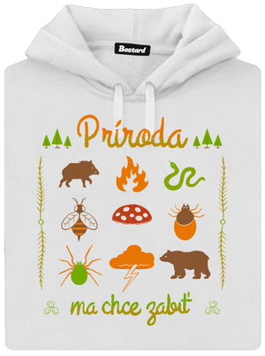 Príroda ma chce zabiť dámska mikina klokanka White