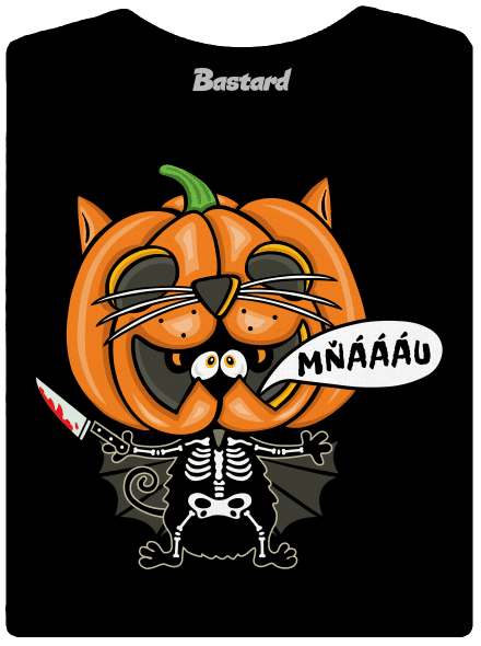 Halloweenská kočička dámske tričko Black