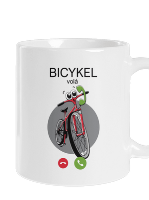 Bicykel volá klasický hrnček White