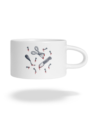 Halloween náradie hrnček makronka White