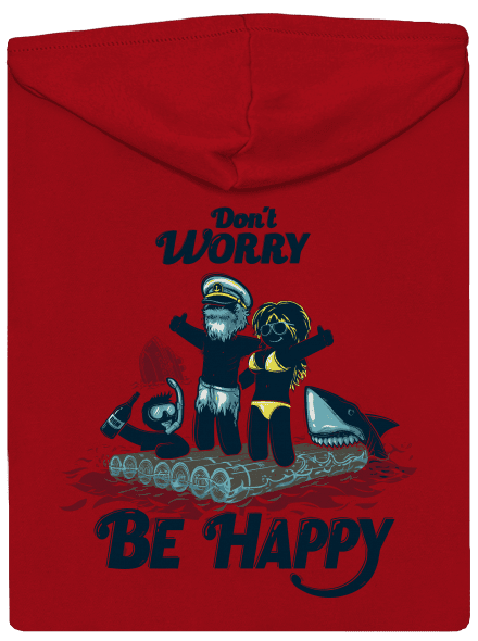 Don't worry pánska mikina na zips Red