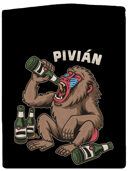 Pivián pánska mikina na zips Black