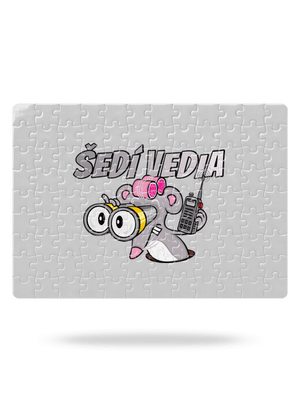 Šedí vedia - myš puzzle White