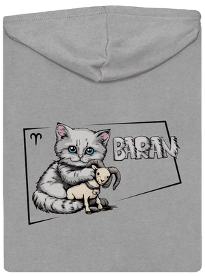 Mačací horoskop: Baran pánska mikina na zips Light Melange