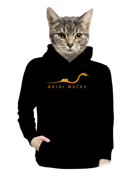 Nájdi mačku dámska mikina klokanka Black