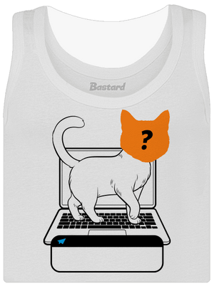 Mačka na klávesnici dámske tielko klasické White