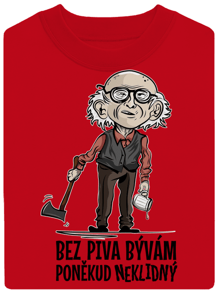 Neklidný bez piva unisex mikina bez kapucne Red