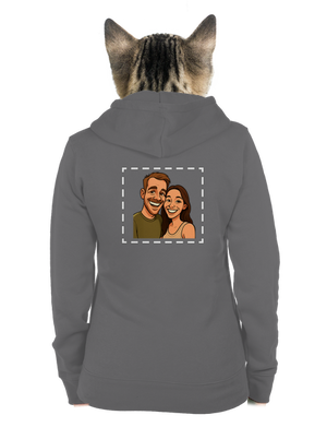 Karikatúra z vlastnej fotky dámska mikina na zips Steel Gray