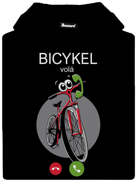Bicykel volá pánska mikina klokanka Black