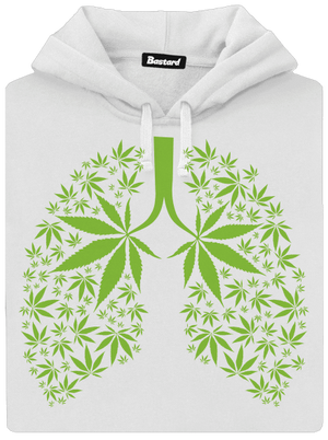 Ganja pľúca dámska mikina klokanka White