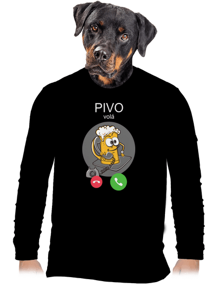 Pívo volá pánske dlhý rukáv Black