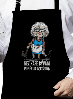 Neklidná bez kafe zástera Black