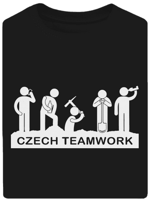 Czech Teamwork unisex tričko oversized Black