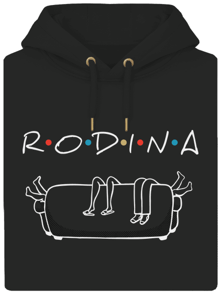 Rodina unisex mikina premium Dark Black