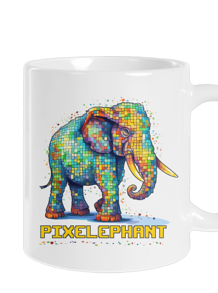 Pixelephant klasický hrnček White