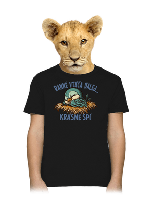 Ranné vtáča spí detské tričko Black