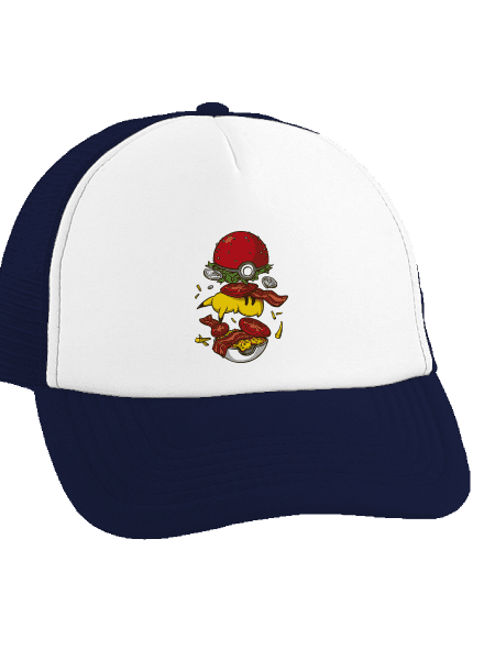 Pokémon burger šiltovka truckerka French Navy cap