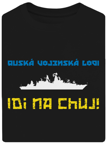 Ukrajina - Lodi idi na chuj unisex tričko oversized Black