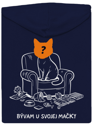 Bývam u svojej mačky pánska mikina na zips Navy