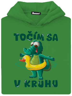 Točím sa v kruhu detská mikina klokanka Kelly Green AWD