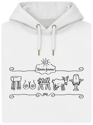Kozia farma unisex mikina premium Snowwhite