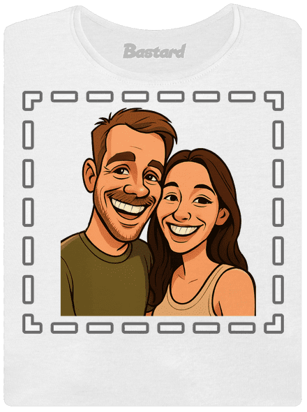 Karikatúra z vlastnej fotky dámske tričko prémium White