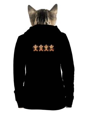 Opička s mobilom dámska mikina na zips Black