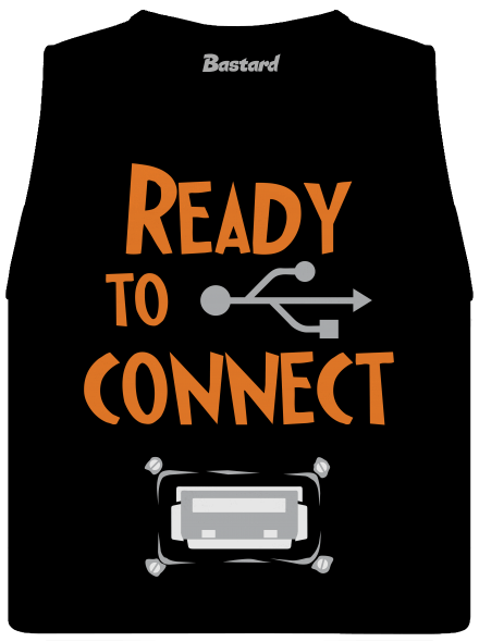 USB pripojenie dámske tielko voľné Black