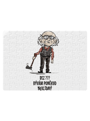 Neklidný - vlastný text puzzle White