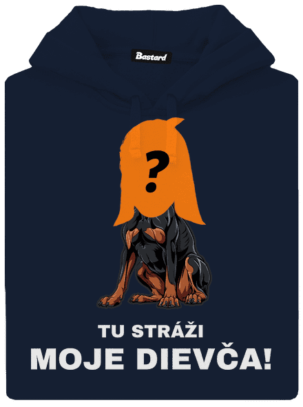 Tu strážim ja pánska mikina klokanka Navy