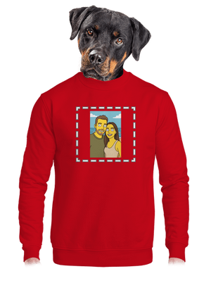 Simpsonovi z vlastnej fotky unisex mikina bez kapucne Red