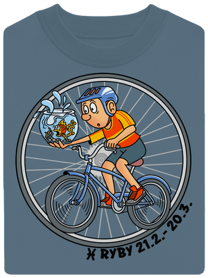 Cyklistický horoskop: Ryby unisex mikina bez kapucne Nordic Blue