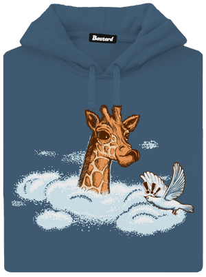 Žirafa v oblakoch dámska mikina klokanka Denim