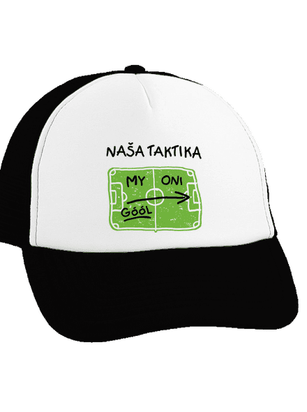 Naša futbalová taktika šiltovka truckerka Black cap
