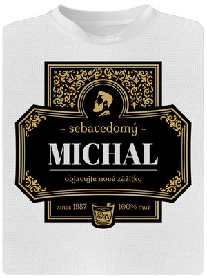 Alkoholová etiketa pánske športové tričko White