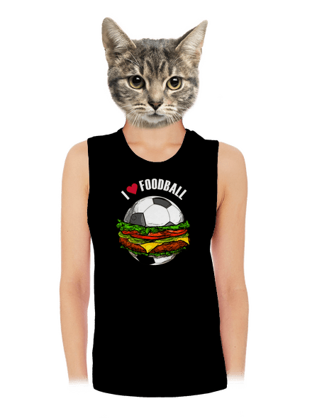 Foodball dámske tielko voľné Black