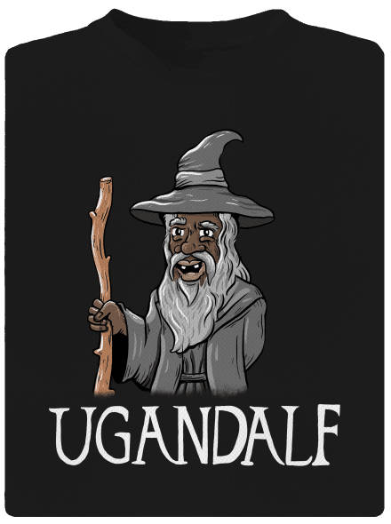 Ugandalf pánske športové tričko Black