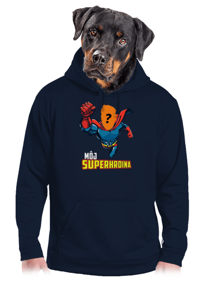 Môj superhrdina pánska mikina klokanka Navy