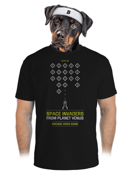 Space Invaders pánske športové tričko Black
