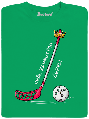 Kráľ zahnutých čepelí - florbal detské tričko Kelly Green
