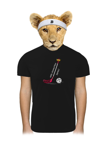 Kráľ zahnutých čepelí - florbal detské športové tričko Black