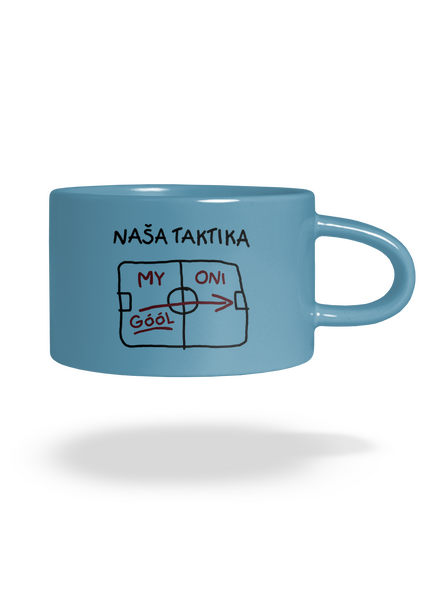 Naša taktika hrnček makronka Blue Macaron